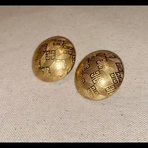 Givenchy gold toned clip earrings